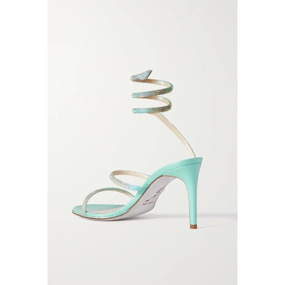 RARE! RENE CAOVILLA Cleo crystal-embellished leather sandals - Picture 3 of 4